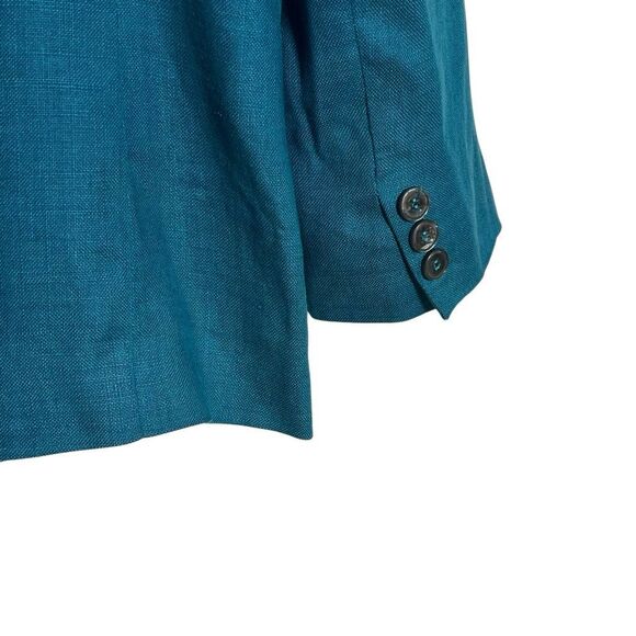 Vintage Rare Abercrombie & Fitch 80s Single Breasted Blazer Jacket Teal Size 8 - Picture 8 of 12